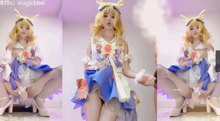 魔法贝贝 双马尾装清纯裸舞预览图02